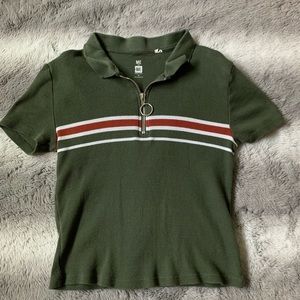 Collard crop top with zipper from pacson